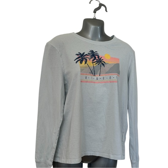 Hawaii Hurley Graphic Long Sleeve Shirt - Gray - Picture 1 of 5